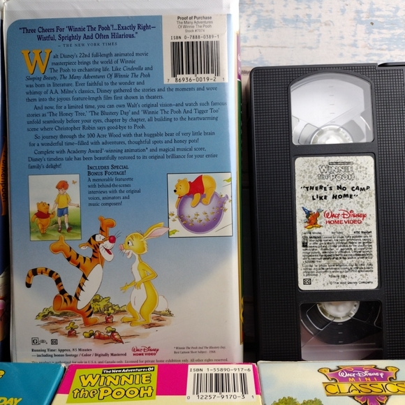 Disney Winnie The Pooh VHS Tapes Lot of 7 Movies Tapes The many adventures - Picture 6 of 11